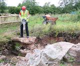 First, we had to remove a large block of concrete...