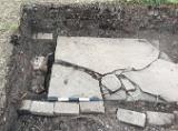 Slabs south of the cottage.