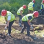 Refilling the picnic area trenches