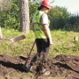 Refilling the picnic area trenches