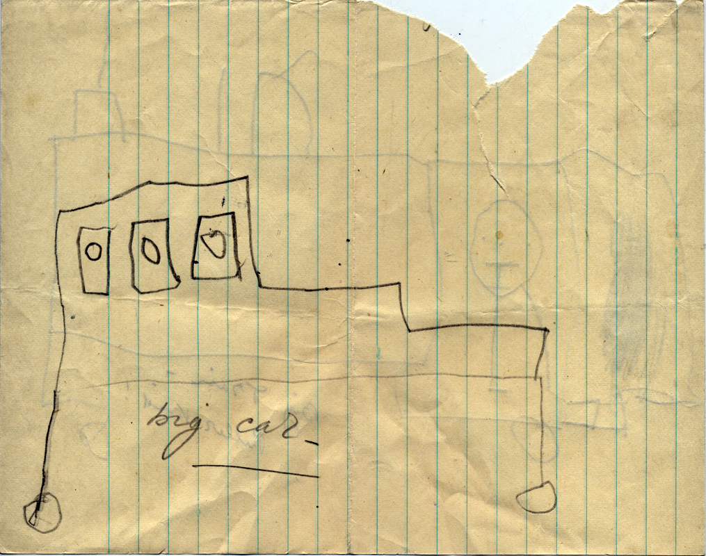 crude drawing of car