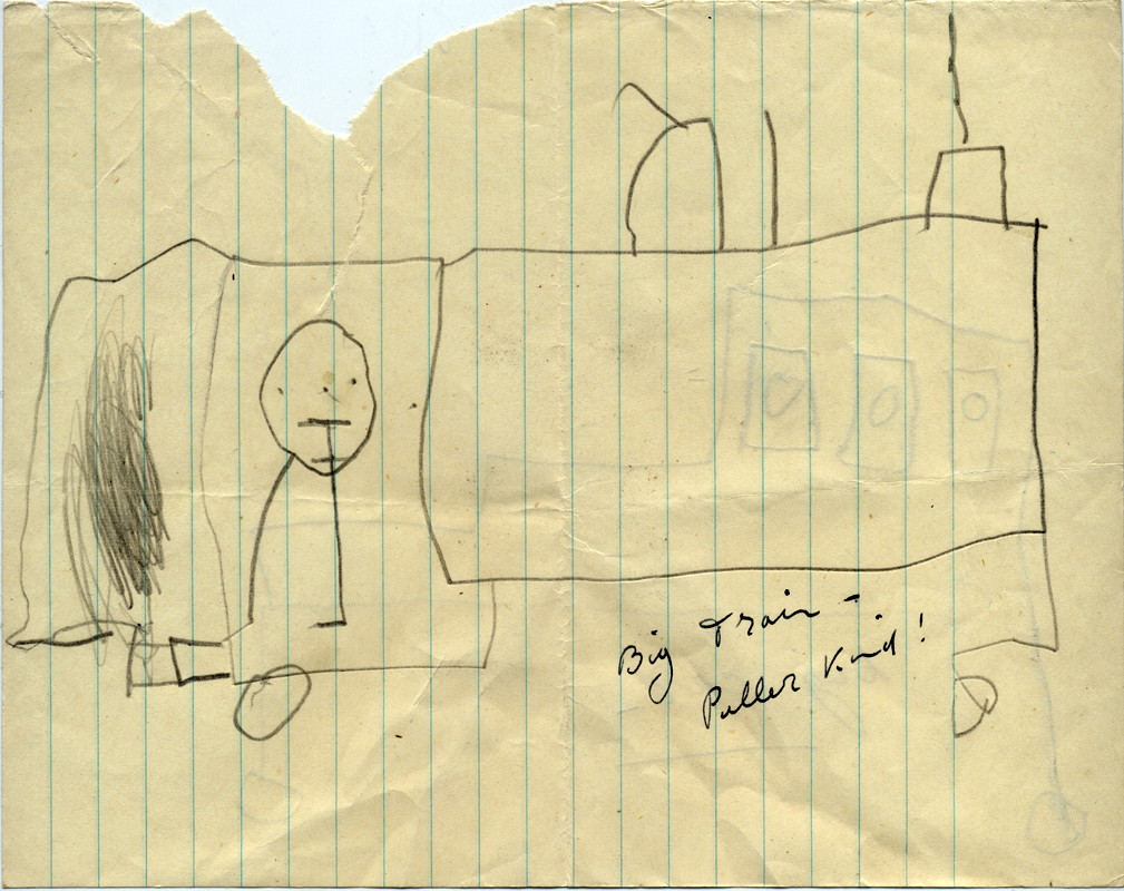 crude drawing of steam locomotive