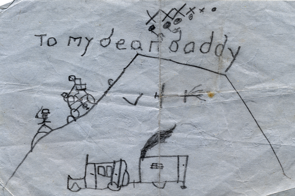 crude drawing of mountain scene