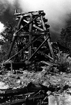 A timber mine headstock
