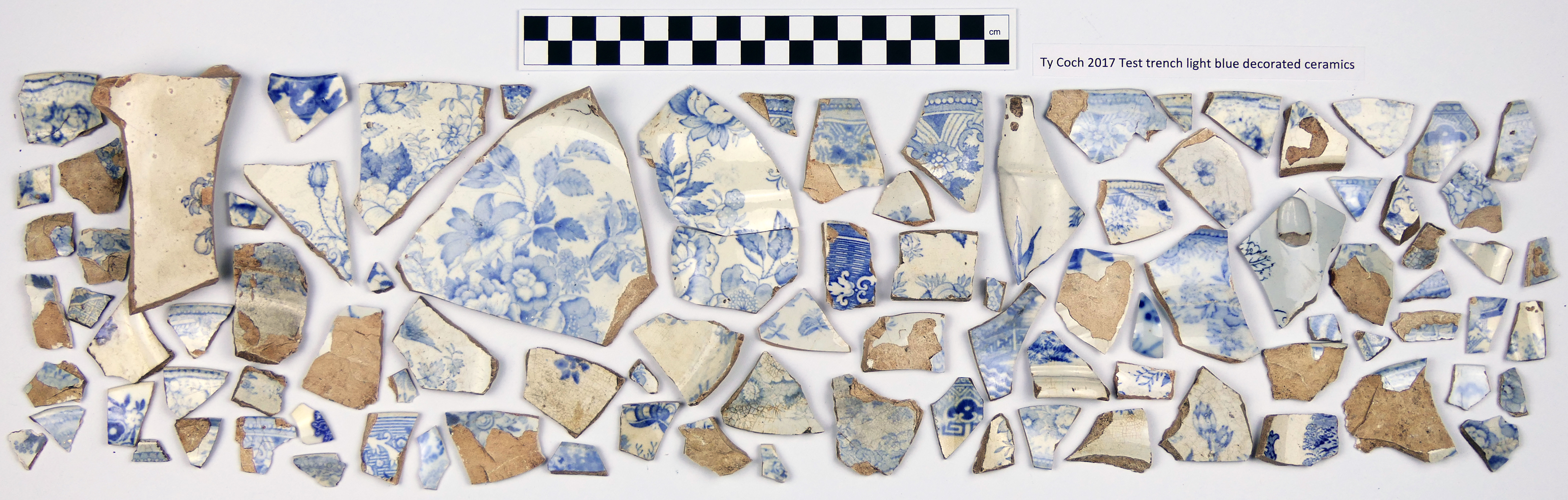 Material from test trench: light blue ceramics